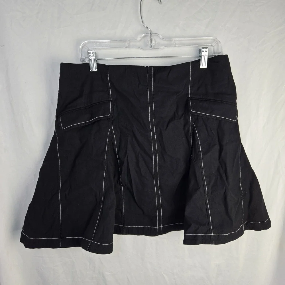 Anthropologie Maeve Contrast Mini Skirt Womens XL A Line Godet Flare Grunge Goth